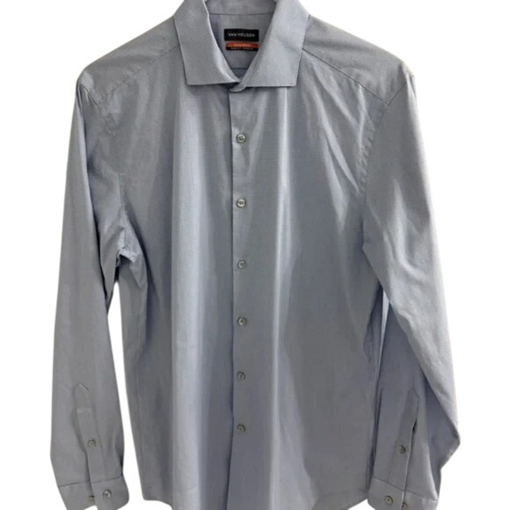 Van Heusen Slim Fit Sky Blue Dress Shirt, Size 15-15 1/2 32/33